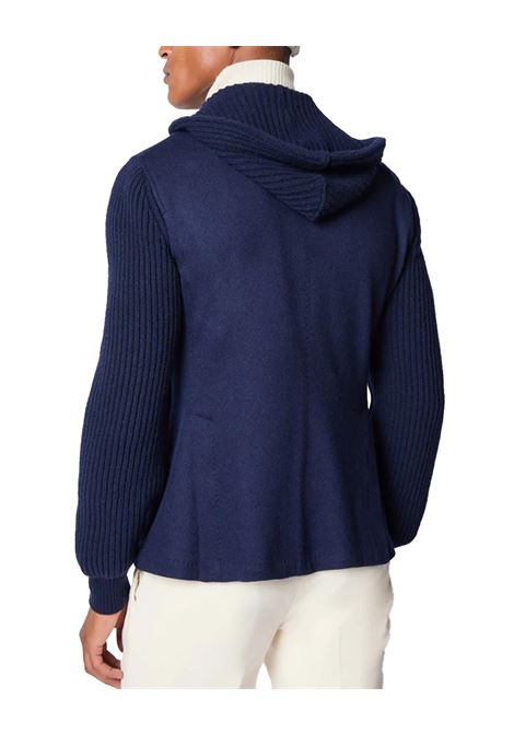 Giacca L.B.M 1911 uomo 282655701 Blu giacca monopetto il cappuccio removibile e le maniche in maglia L.B.M. 1911 | Giacche | 2826557015